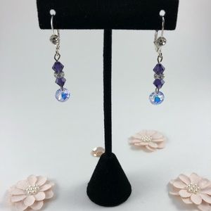 Beautiful Purple Swarovski Earrings